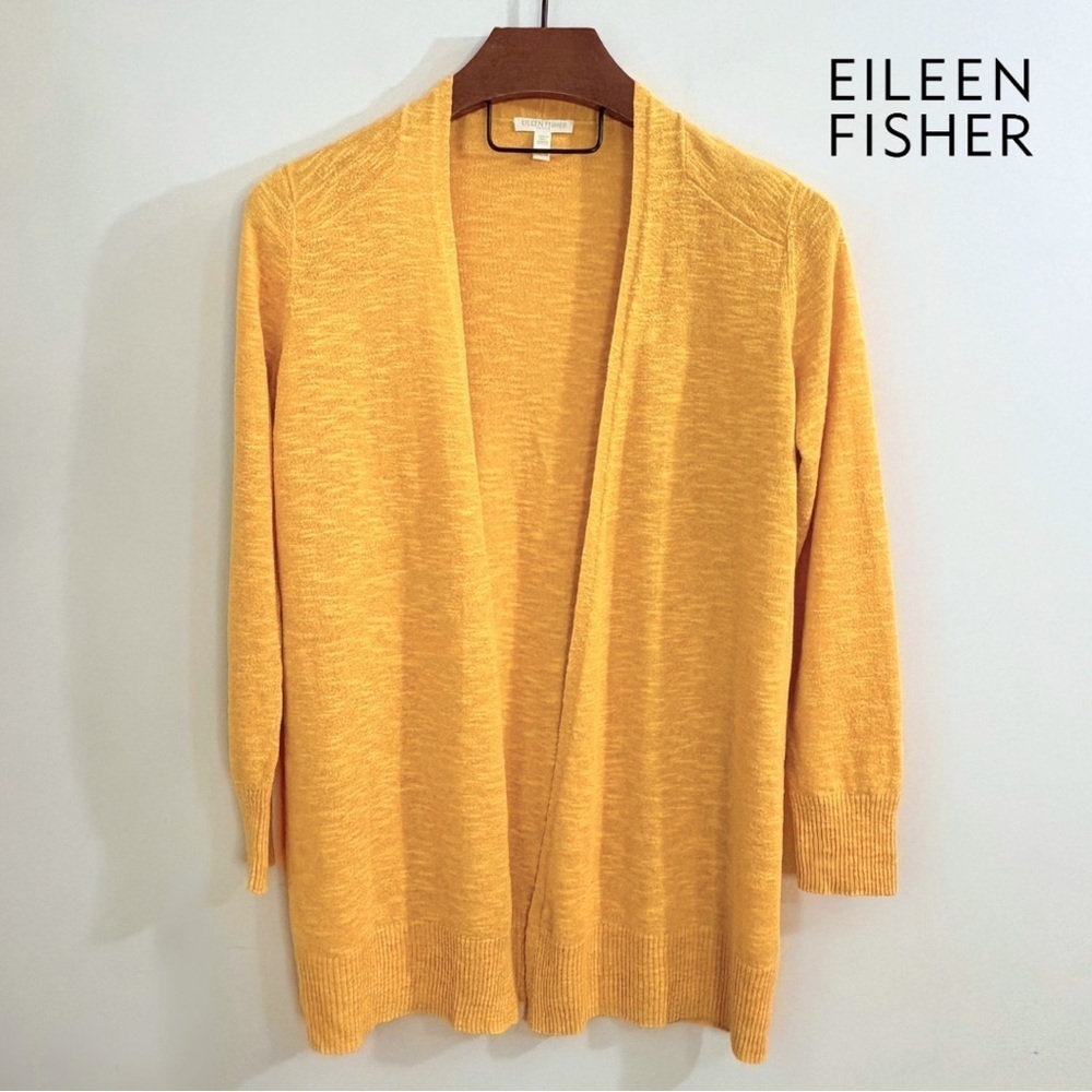 Eileen Fisher Organic Linen/Cotton Long Caridgan